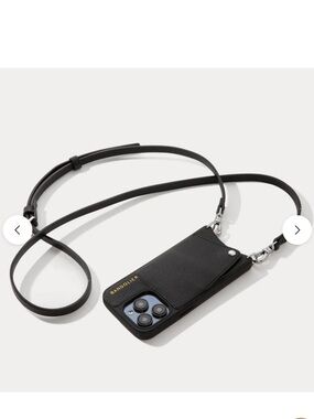 Bandolier Emma Black Pebble Leather Crossbody Phone Wallet PRO MAX 14